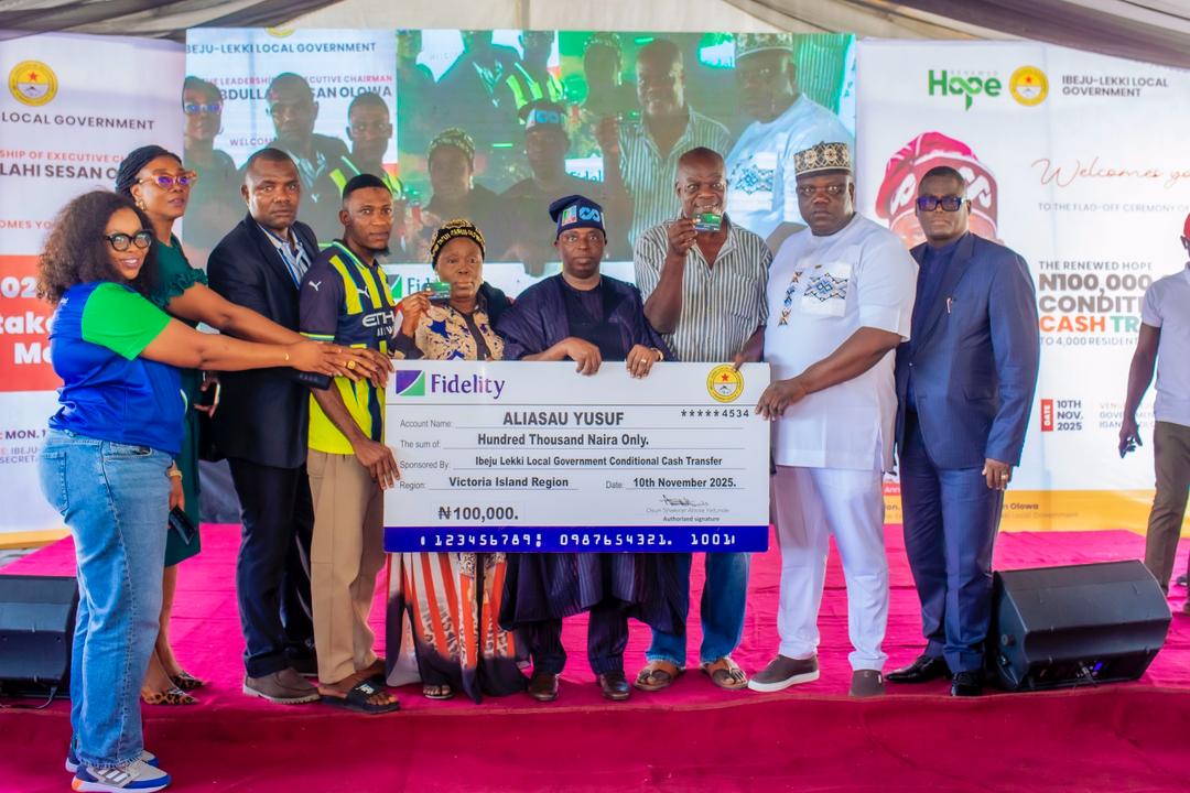 The Ibeju-Lekki Local Government has launched a Conditional Cash Transfer program, giving ₦100,000 to 4,000 residents to ease economic hardship, in line with President Tinubu’s Renewed Hope Agenda.