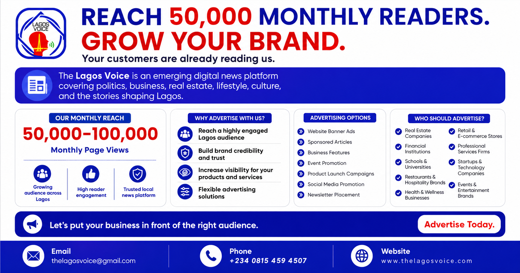 Advertise with The Lagos Voice